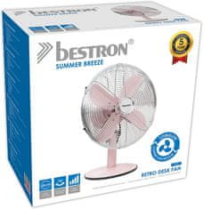 Bestron Retro stolný ventilátor, ružový