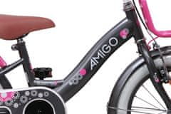 Amigo Detský bicykel Bloom pre dievčatá, šedý