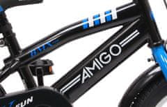 Amigo BMX Fun detský bicykel pre chlapcov, 12", čierno/modrý