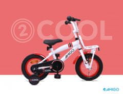 Amigo 2Cool detský bicykel pre chlapcov, 12", biely