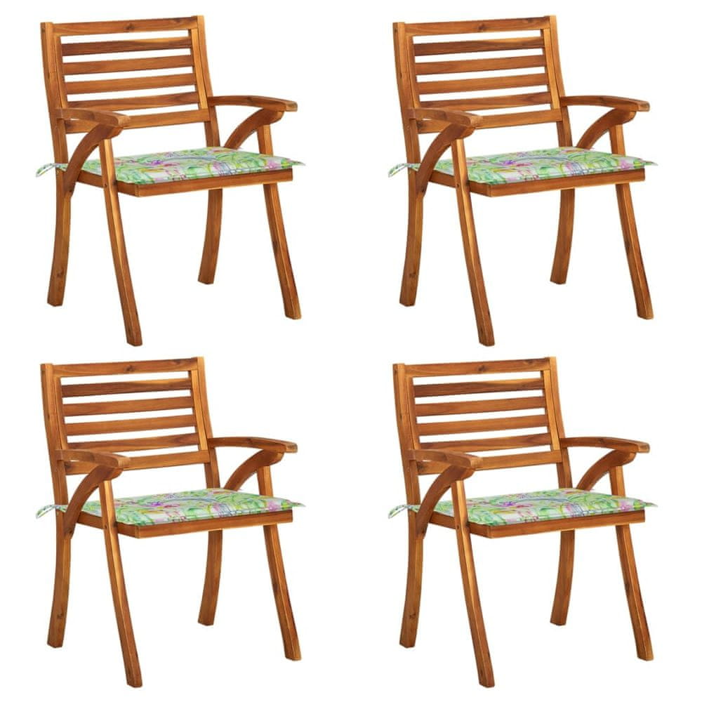 Petromila vidaXL Záhradné stoličky so sedákmi 4 ks akáciový masív