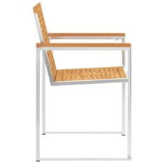 Vidaxl Záhradné stoličky so sedákmi 2 ks masívne tíkové drevo a oceľ