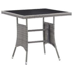 Petromila vidaXL Záhradný stôl antracitový 80x80x74 cm polyratanový
