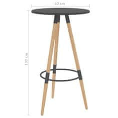 Vidaxl Barový stôl sivý 60x103 cm MDF a masívne bukové drevo