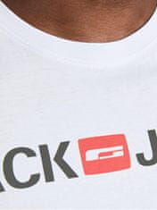 Jack&Jones Plus Pánske tričko JJECORP Regular Fit 12184987 White (Veľkosť XXL)