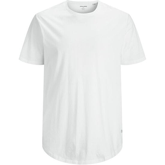 Jack&Jones Plus Pánske tričko JJENOA Long Line Fit 12184933 White