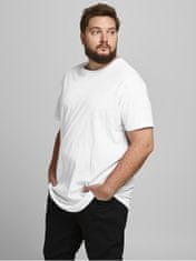 Jack&Jones Plus Pánske tričko JJENOA Long Line Fit 12184933 White (Veľkosť 4XL)