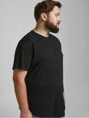 Jack&Jones Plus Pánske tričko JJENOA Long Line Fit 12184933 Black (Veľkosť 5XL)