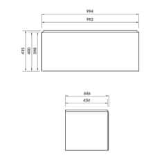 CERSANIT Inverto, závesná skrinka pod umývadlo so zásuvkou 100cm, CALACATTA- biela, S930-018