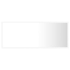 Vidaxl Kúpeľňové LED zrkadlo biele 100x8,5x37 cm drevotrieska