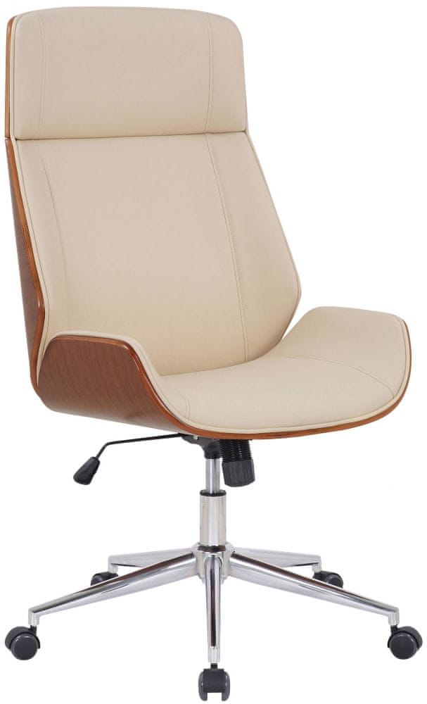 BHM Germany Kancelárska stolička Varel, syntetická koža, orech / krémová