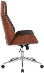 BHM Germany Kancelárska stolička Varel, syntetická koža, orech / hnedá