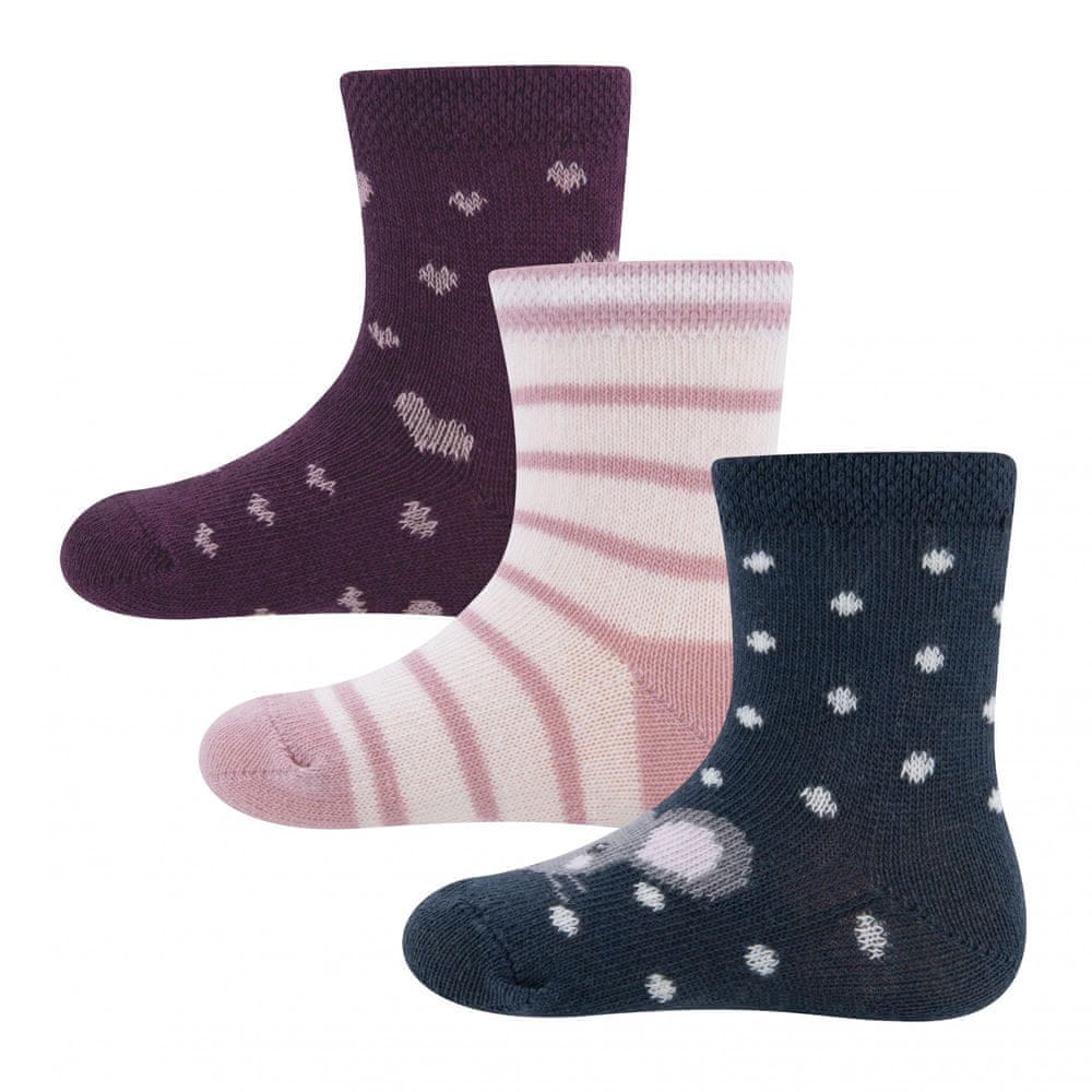 EWERS dievčenský 3pack ponožiek 205248 17-18 viacfarebná