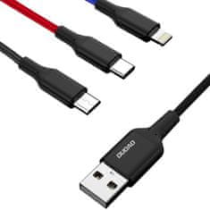 DUDAO L10Pro 3in1 kábel USB - Lightning / USB-C / Micro USB 5A 38cm, biely