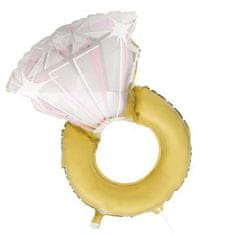 Fóliový balónik prstienok - svadba - rozlúčka so slobodou - 81 cm