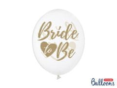 Balóny latexové so zlatým nápisom Bride to be - Rozlúčka so slobodou - 30cm - 6 ks