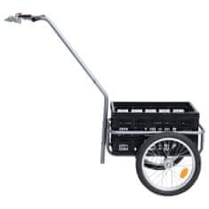 Vidaxl Nákladný vozík za bicykel s 50 l skladacím prepravným boxom čierny 150 kg