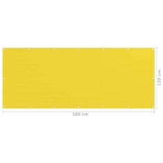 Vidaxl Balkónová markíza žltá 120x300 cm HDPE
