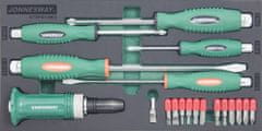Jonnesway Modul penový - úderovej skrutkovače ploché a krížové, s bity, 19 dielov - JONNESWAY D70PS119KV
