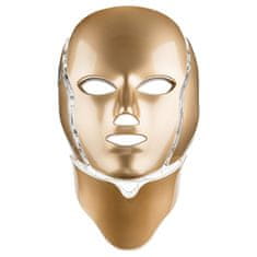 Ošetrujúci LED maska na tvár a krk zlatá (LED Mask + Neck 7 Color s Gold )