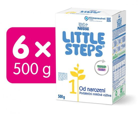 Nestlé LITTLE STEPS 1, počiatočná mliečna dojčenská výživa, od narodenia, 6x 500 g