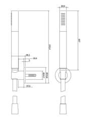 CERSANIT Sprchová súprava s bodovým držiakom a ručnou sprchou inverto, chróm (S951-398)