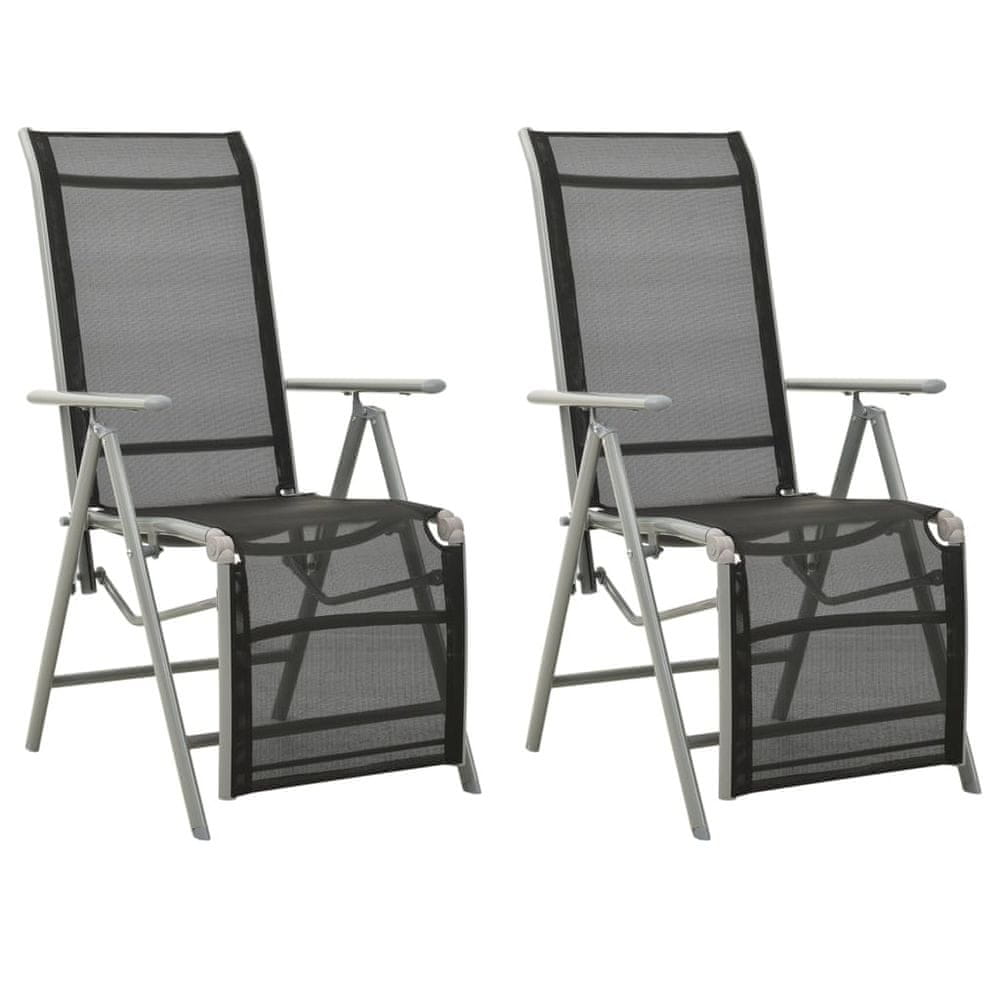 Petromila vidaXL Sklápacie záhradné stoličky 2 ks hliník a textilén strieborné