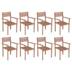 Petromila vidaXL Stohovateľné záhradné stoličky 8 ks tíkový masív