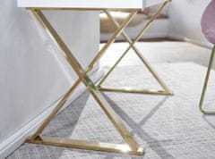 Bruxxi Písací stôl Famu, 118 cm, biela / zlatá