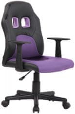 BHM Germany Detská kancelárska stolička Fun, syntetická koža, čierna / fialová
