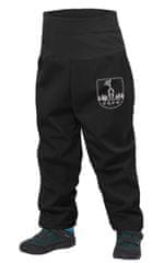 detské batoľacie softshellové nohavice s fleecom SLIM, 86/92, čierna