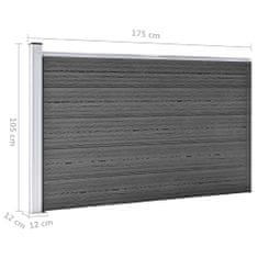 Vidaxl Sada plotových panelov WPC 699x105 cm čierna