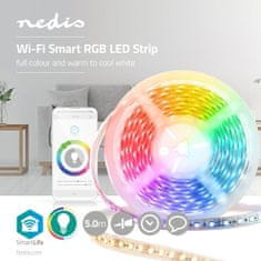 Nedis Chytrý Wi-Fi LED pásik, farebný a teplá až studená biela, 5 m (WIFILS50CRGBW)
