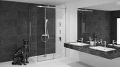 REA Nixon, sprchovací kút s posuvnými dverami 140(dvere) x 80(stena), pravý, číre sklo, chrómový profil, KPL-00412