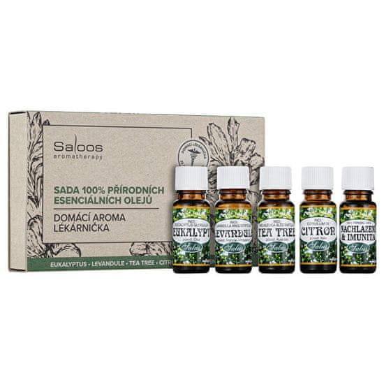 Saloos Domáca aroma lekárnička - Sada 100% prírodných esenciálnych olejov