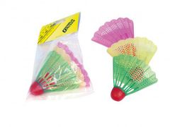 shumee Badmintonové míčky/košíčky plast 3ks v sáčku 11x17cm