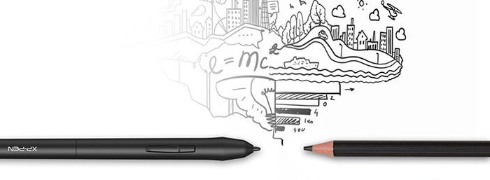 Pasivní pero XPPEN P01 pro tablety (PN01_B) stylový doplněk stylus pero pasivum guma praktický bez baterie kreativní práce