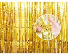 Párty záves - zlatý - HAPPY NEW YEAR - SILVESTER - 240 cm