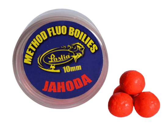 Lastia Method fluo boilies 10mm-jahoda