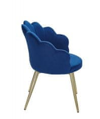 Bruxxi Jedálenská stolička Tulpe, zamat, modrá