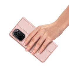Dux Ducis Skin Pro knižkové kožené puzdro na Xiaomi Redmi K40 / Poco F3, ružové