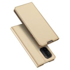 Dux Ducis Skin Pro knižkové kožené puzdro na Xiaomi Redmi K40 / Poco F3, zlaté