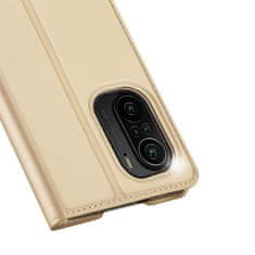 Dux Ducis Skin Pro knižkové kožené puzdro na Xiaomi Redmi K40 / Poco F3, zlaté