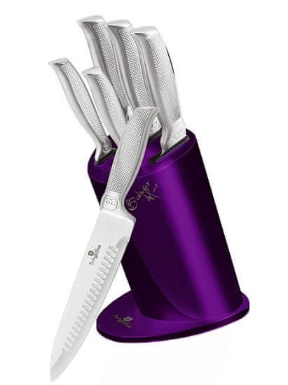Berlingerhaus Sada nožov v stojane 6 ks Royal Purple Metallic Line Kikoza Collection