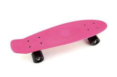 Greatstore Skateboard - pennyboard 60cm nosnost 90kg, kovové osy, růžová barva, černá kola