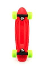 Greatstore Skateboard - pennyboard 43cm, nosnost 60kg plastové osy, červený, zelená kola