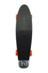 Greatstore Skateboard - pennyboard 60cm nosnost 90kg, kovové osy, černá barva, oranžová kola
