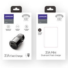Joyroom C-A06 autonabíjačka 2x USB 3.1A, biela