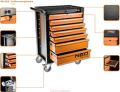NEO TOOLS Vybavený montážny vozík 6 zásuviek s náradím Neo Tools