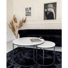 KONDELA Konferenčný stolík (2 ks) Iklin - biela / čierna